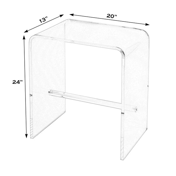 Butler Specialty Corsica Square Acrylic Side Table With Wood Grain Finish – Elegant Modern Design For Your Space Clear Acrylic 5892335-butler