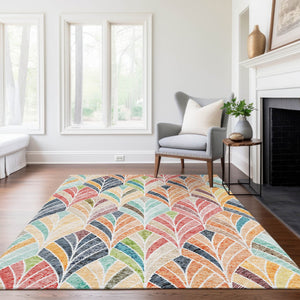 Homeroots 3' Aqua Mint Green And Silver Geometric Washable Area Rug For Indoor And Outdoor Spaces 8' X 10' Polyester 589239