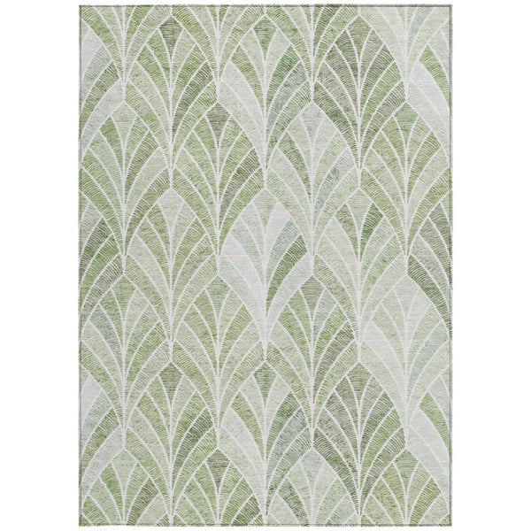 Homeroots 3' Aqua Mint Green And Silver Geometric Washable Area Rug For Indoor And Outdoor Spaces 3' X 5' Polyester 589242