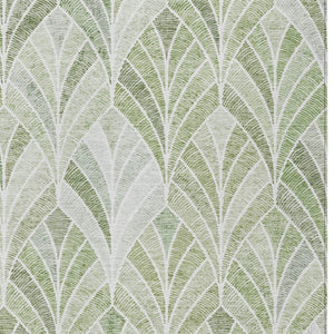 Homeroots 3' Aqua Mint Green And Silver Geometric Washable Area Rug For Indoor And Outdoor Spaces 8' X 10' Polyester 589245