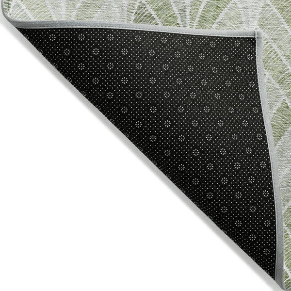 HomeRoots 5' Geometric Sage Artichoke and Mint Green Area Rug - Washable, Durable for Indoor & Outdoor Use 10' X 14' 589247