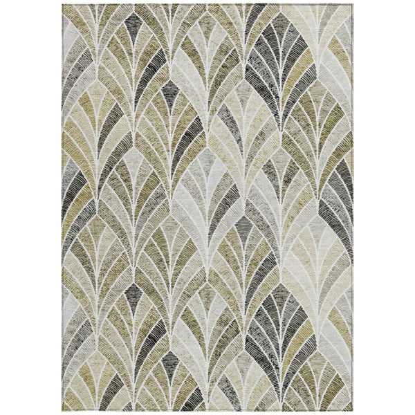 Homeroots 3' Aqua Mint Green And Silver Geometric Washable Area Rug For Indoor And Outdoor Spaces 3' X 5' Polyester 589248