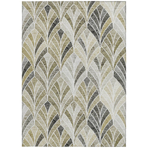 Homeroots 3' Aqua Mint Green And Silver Geometric Washable Area Rug For Indoor And Outdoor Spaces 5' X 8' Polyester 589249