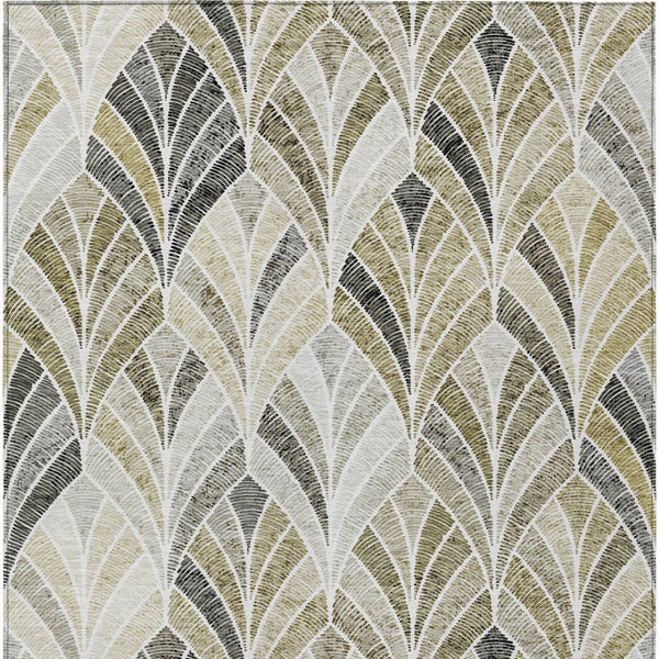 Homeroots 3' Aqua Mint Green And Silver Geometric Washable Area Rug For Indoor And Outdoor Spaces 10' X 14' Polyester 589253