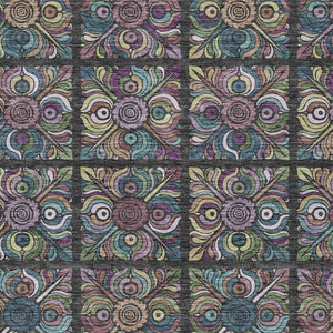 Homeroots 3' Black Purple And Teal Blue Medallion Washable Area Rug - Stylish Indoor Outdoor Comfort And Durability 3' X 5' Polyester 589254