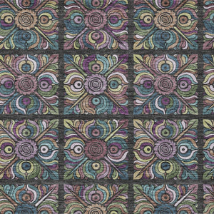 Homeroots 3' Black Purple And Teal Blue Medallion Washable Area Rug - Stylish Indoor Outdoor Comfort And Durability 5' X 8' Polyester 589255