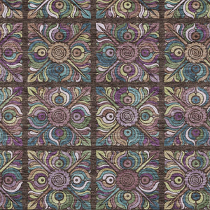 Homeroots 3' Black Purple And Teal Blue Medallion Washable Area Rug - Stylish Indoor Outdoor Comfort And Durability 3' X 5' Polyester 589260