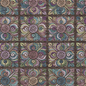 Homeroots 3' Black Purple And Teal Blue Medallion Washable Area Rug - Stylish Indoor Outdoor Comfort And Durability 9' X 12' Polyester 589264