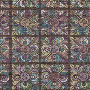 Homeroots 3' Black Purple And Teal Blue Medallion Washable Area Rug - Stylish Indoor Outdoor Comfort And Durability 10' X 14' Polyester 589265