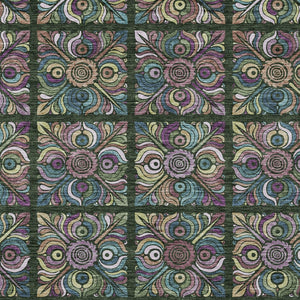 Homeroots 3' Black Purple And Teal Blue Medallion Washable Area Rug - Stylish Indoor Outdoor Comfort And Durability 10' X 14' Polyester 589271