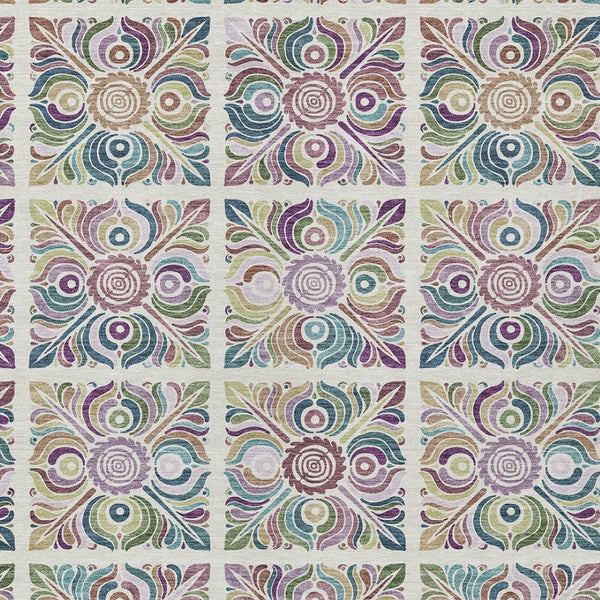 Homeroots 3' Black Purple And Teal Blue Medallion Washable Area Rug - Stylish Indoor Outdoor Comfort And Durability 3' X 5' Polyester 589272