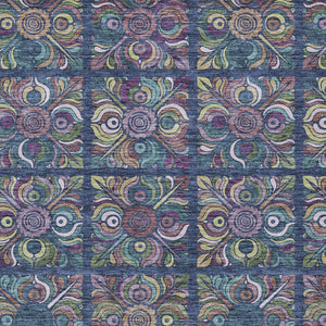 Homeroots 3' Black Purple And Teal Blue Medallion Washable Area Rug - Stylish Indoor Outdoor Comfort And Durability 8' X 10' Polyester 589281