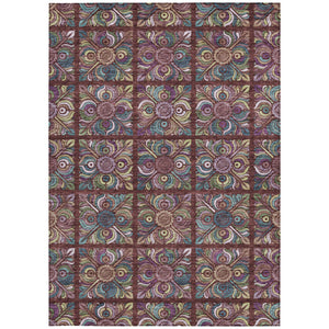 Homeroots 3' Black Purple And Teal Blue Medallion Washable Area Rug - Stylish Indoor Outdoor Comfort And Durability 10' X 14' Polyester 589289