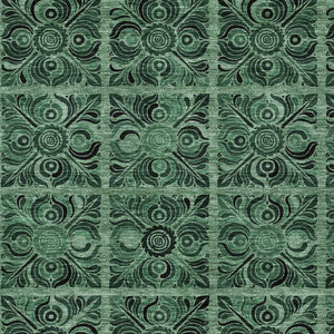 Homeroots 3' Denim Blue And Charcoal Medallion Washable Area Rug For Indoor And Outdoor Spaces, Durable Design 9' X 12' Polyester 589300