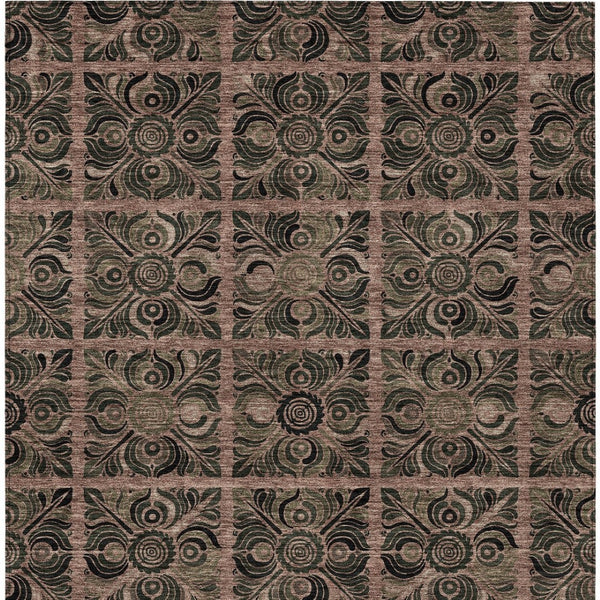 Homeroots 3' Denim Blue And Charcoal Medallion Washable Area Rug For Indoor And Outdoor Spaces, Durable Design 8' X 10' Polyester 589305