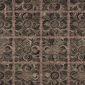 Homeroots 3' Denim Blue And Charcoal Medallion Washable Area Rug For Indoor And Outdoor Spaces, Durable Design 9' X 12' Polyester 589306