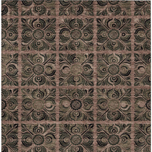 Homeroots 3' Denim Blue And Charcoal Medallion Washable Area Rug For Indoor And Outdoor Spaces, Durable Design 10' X 14' Polyester 589307