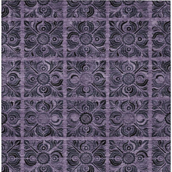 Homeroots 3' Denim Blue And Charcoal Medallion Washable Area Rug For Indoor And Outdoor Spaces, Durable Design 5' X 8' Polyester 589309