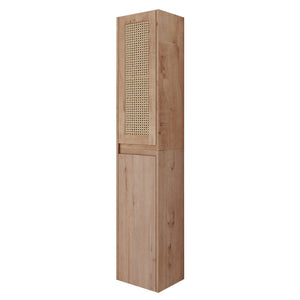 English Elm 12" Bathroom Side Cabinet - Modern Wall-Mounted Design With Soft-Close Doors & Space-Saving Style W999S00340