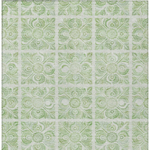 Homeroots 3' Artichoke Green Medallion Washable Rug - Perfect For Indoor & Outdoor Spaces, Durable & Stylish 10' X 14' Polyester 589319