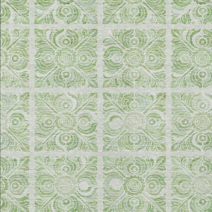 Homeroots 3' Artichoke Green Medallion Washable Rug - Perfect For Indoor & Outdoor Spaces, Durable & Stylish 10' X 14' Polyester 589319