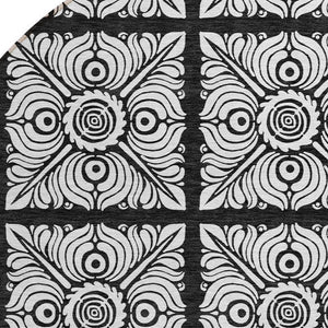 Homeroots 3' Artichoke Green Medallion Washable Rug - Perfect For Indoor & Outdoor Spaces, Durable & Stylish 8' Round Polyester 589328