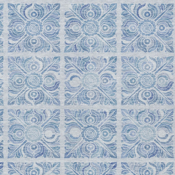 Homeroots 3' Artichoke Green Medallion Washable Rug - Perfect For Indoor & Outdoor Spaces, Durable & Stylish 5' X 8' Polyester 589345