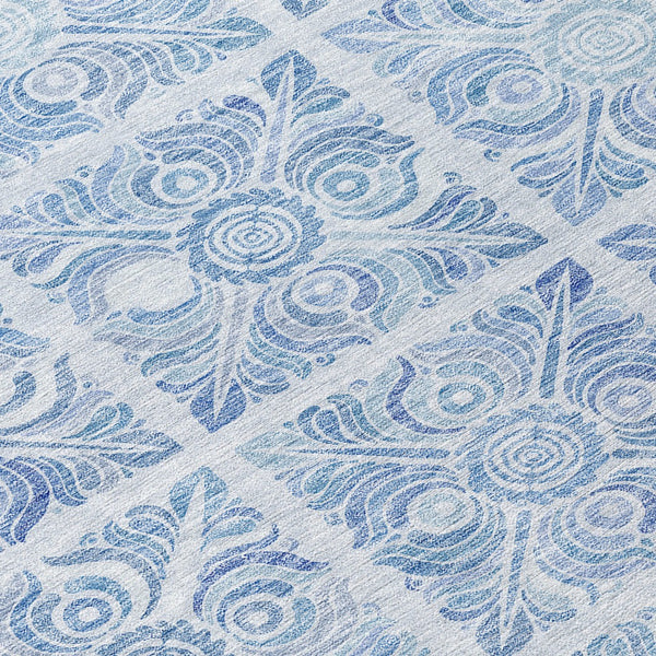 Homeroots 3' Artichoke Green Medallion Washable Rug - Perfect For Indoor & Outdoor Spaces, Durable & Stylish 8' Round Polyester 589346