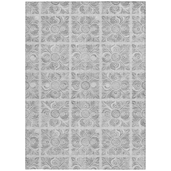 Homeroots 3' Artichoke Green Medallion Washable Rug - Perfect For Indoor & Outdoor Spaces, Durable & Stylish 8' X 10' Polyester 589353