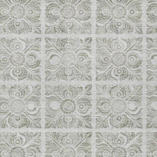 Homeroots 3' Artichoke Green Medallion Washable Rug - Perfect For Indoor & Outdoor Spaces, Durable & Stylish 3' X 5' Polyester 589356