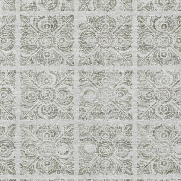 Homeroots 3' Artichoke Green Medallion Washable Rug - Perfect For Indoor & Outdoor Spaces, Durable & Stylish 5' X 8' Polyester 589357