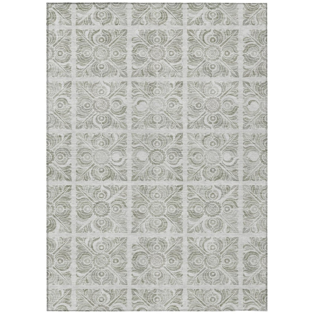 HomeRoots 9' Durable Medallion Area Rug in Taupe, Beige, and Tan – Washable Indoor/Outdoor Elegance and Style 9' X 12' 589360