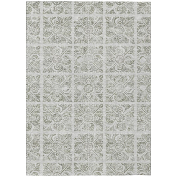 HomeRoots 9' Durable Medallion Area Rug in Taupe, Beige, and Tan – Washable Indoor/Outdoor Elegance and Style 9' X 12' 589360