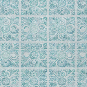 Homeroots 3' Artichoke Green Medallion Washable Rug - Perfect For Indoor & Outdoor Spaces, Durable & Stylish 5' X 8' Polyester 589363