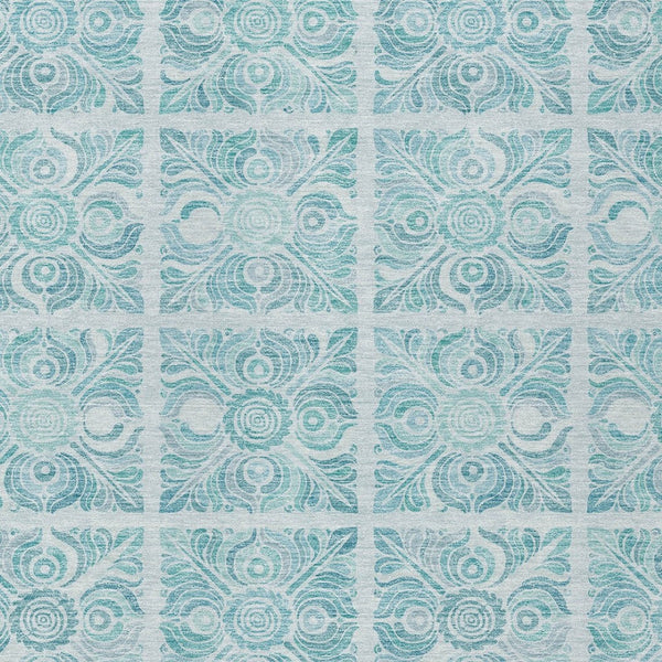 Homeroots 3' Artichoke Green Medallion Washable Rug - Perfect For Indoor & Outdoor Spaces, Durable & Stylish 5' X 8' Polyester 589363