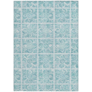Homeroots 3' Artichoke Green Medallion Washable Rug - Perfect For Indoor & Outdoor Spaces, Durable & Stylish 9' X 12' Polyester 589366