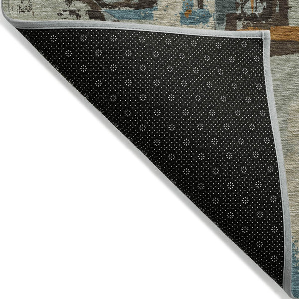 Homeroots 3' Beige Brown And Copper Geometric Washable Indoor Outdoor Area Rug For Versatile Spaces 3' X 5' Polyester 589368