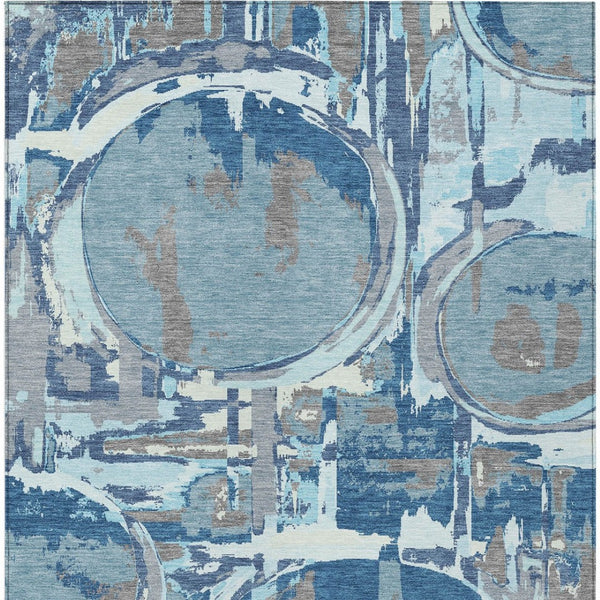 Homeroots 3' Beige Brown And Copper Geometric Washable Indoor Outdoor Area Rug For Versatile Spaces 3' X 5' Polyester 589374