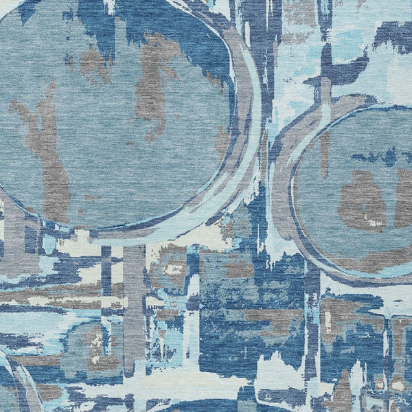 Homeroots 3' Beige Brown And Copper Geometric Washable Indoor Outdoor Area Rug For Versatile Spaces 5' X 8' Polyester 589375