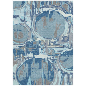 Homeroots 3' Beige Brown And Copper Geometric Washable Indoor Outdoor Area Rug For Versatile Spaces 8' X 10' Polyester 589377