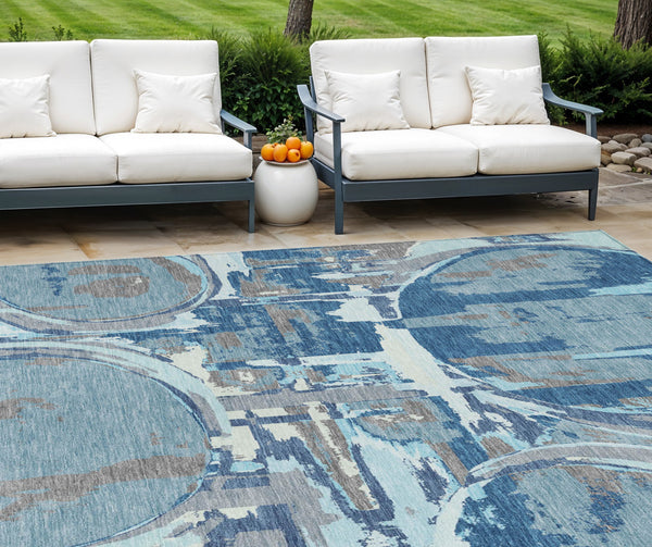 Homeroots 3' Beige Brown And Copper Geometric Washable Indoor Outdoor Area Rug For Versatile Spaces 9' X 12' Polyester 589378