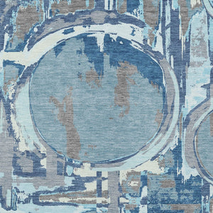 Homeroots 3' Beige Brown And Copper Geometric Washable Indoor Outdoor Area Rug For Versatile Spaces 9' X 12' Polyester 589378