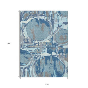 Homeroots 3' Beige Brown And Copper Geometric Washable Indoor Outdoor Area Rug For Versatile Spaces 10' X 14' Polyester 589379