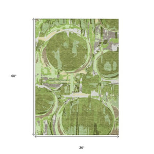 Homeroots 3' Beige Brown And Copper Geometric Washable Indoor Outdoor Area Rug For Versatile Spaces 3' X 5' Polyester 589380