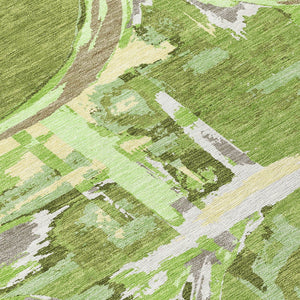 Homeroots 3' Beige Brown And Copper Geometric Washable Indoor Outdoor Area Rug For Versatile Spaces 8' Round Polyester 589382