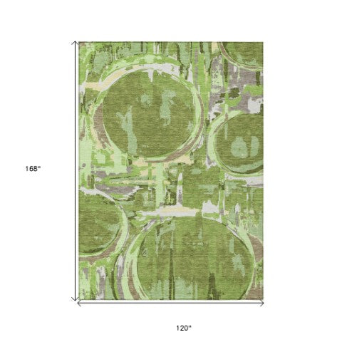 Homeroots 3' Beige Brown And Copper Geometric Washable Indoor Outdoor Area Rug For Versatile Spaces 10' X 14' Polyester 589385