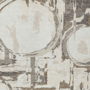 Homeroots 3' Beige Brown And Copper Geometric Washable Indoor Outdoor Area Rug For Versatile Spaces 3' X 5' Polyester 589392