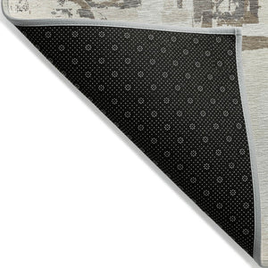 Homeroots 3' Beige Brown And Copper Geometric Washable Indoor Outdoor Area Rug For Versatile Spaces 8' X 10' Polyester 589395