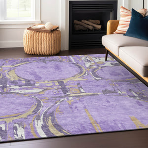 Homeroots 3' Beige Brown And Copper Geometric Washable Indoor Outdoor Area Rug For Versatile Spaces 5' X 8' Polyester 589399