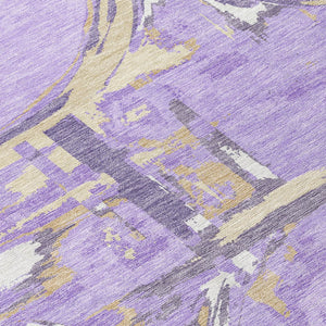 Homeroots 3' Beige Brown And Copper Geometric Washable Indoor Outdoor Area Rug For Versatile Spaces 8' Round Polyester 589400